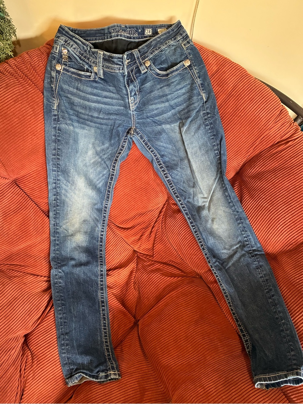 Miss Me Blue Washed Skinny Jeans